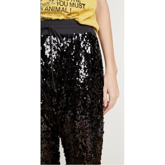 💕R13💕 Harem Sequin Pant ~ Drop Crotch Sweatpants Black XS NWOT - Picture 9 of 16